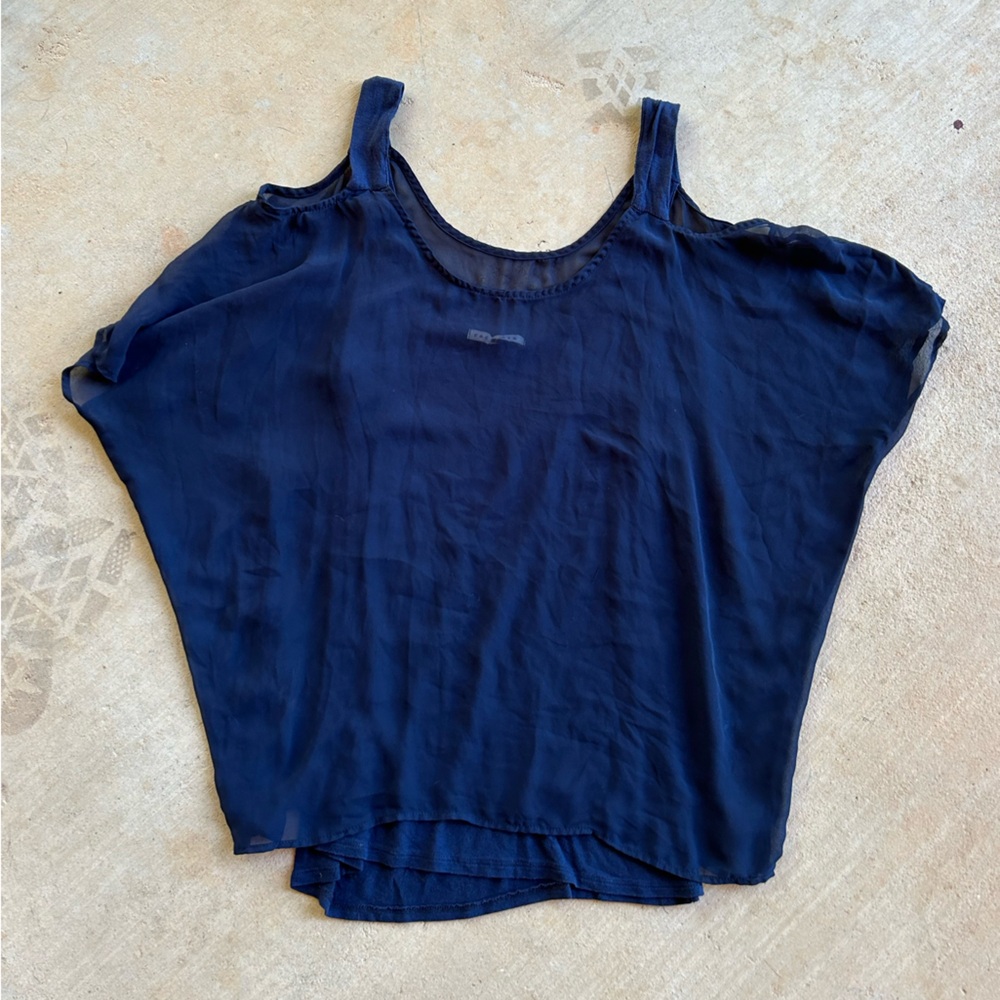 Red Haute Double Layer Top in Navy, Size Large